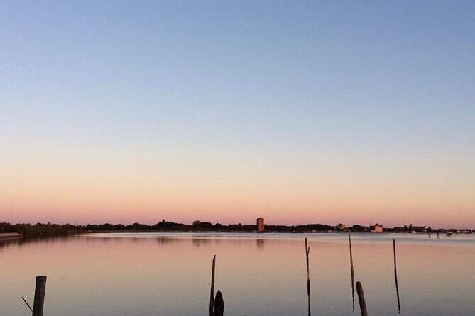 Aperitif at sunset in the Venice lagoon on a private boat. - Stop: the New Lazaret island and Venice’s quarantine mindset
