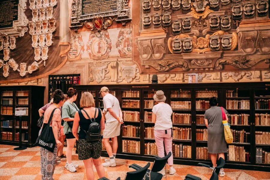 Bologna Walking tour with Tower Sky View and Archiginnasio - Torre dell’Orologio: your own climb, your own pace, your big view