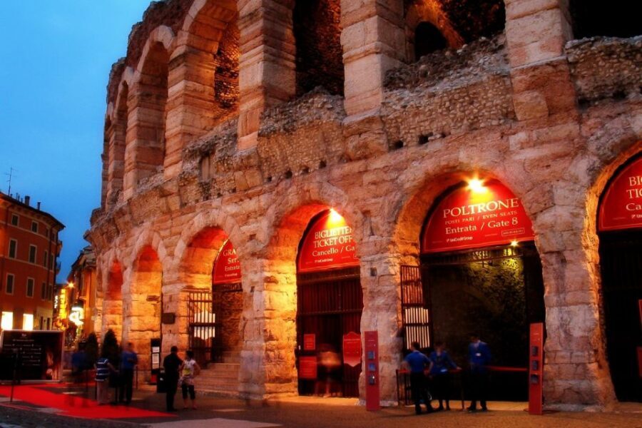 From Lake Garda: Verona Arena Opera Ticket with Transfer - Reserved 6th sector seats: the view is good, the stone steps are real