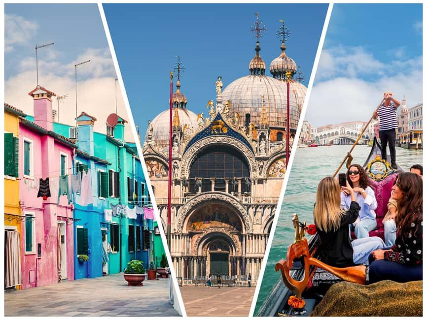 Venice: St Mark's, Doge's Palace, Murano & Burano Day Tour - Piazza San Marco, Campanile photos, and the palace corridor